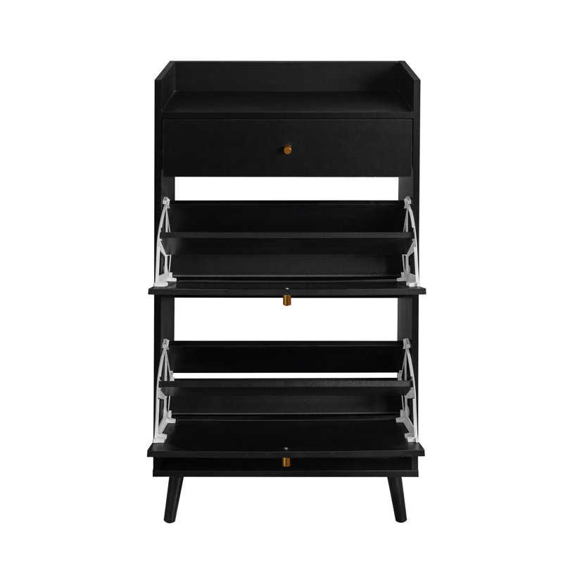 Étagère à chaussures 2 portes et 1 tiroir, rangement d'entrée à double couche, charge de 45 lb, perfection naturelle, tiroir de porte d'armoire fabriqué de façon exquise, support, extérieur, complexe