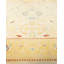 Tapis unique noué à la main Eclectic - ivoire / jaune, 9 pi 1 po x 12 pi 4 po
