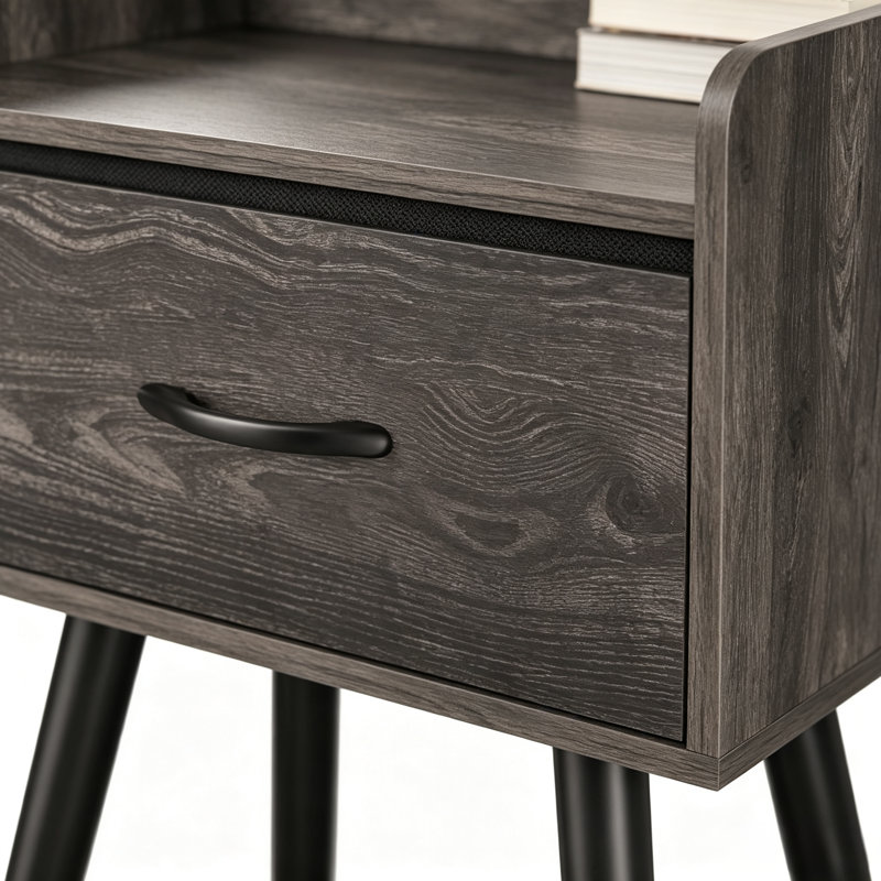 Table de chevet de rangement moderne et simple pour la chambre à coucher et le salon, Gris