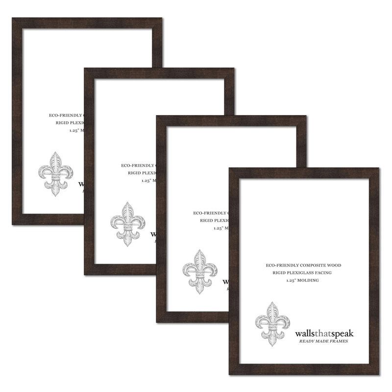 Stancil Espresso Brown Picture Frame - Set of 4, 14" x 18"