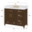 Meuble-lavabo simple 36 po avec dessus en marbre blanc Warner de Warner, pré-assemblé