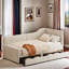 L-shaped Corduroy Daybed With 2 Storage Drawers-18620091