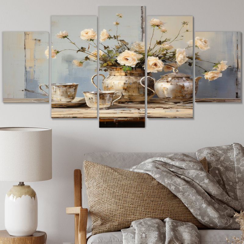 «Food Coffee Tea II» sur toile, reproduction de 5 pièces