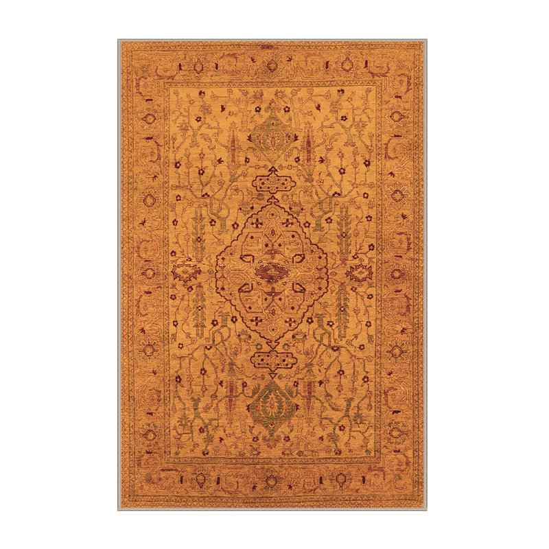 Tapis orange de style Mid-Century moderne 771, Rectangle 8 pi x 12 pi