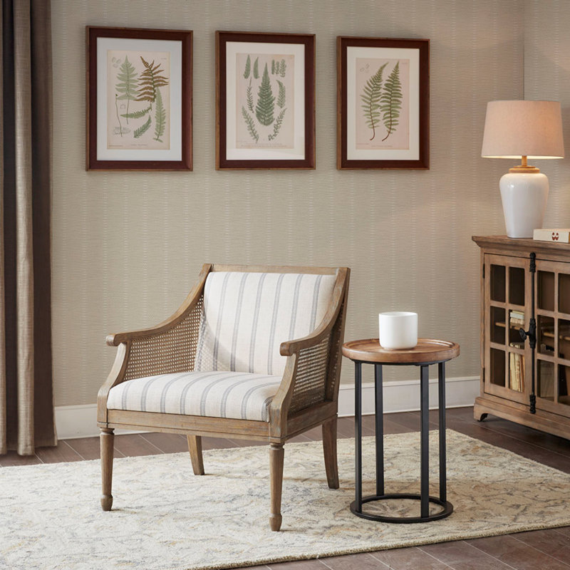 Fauteuil décoratif, fauteuil avec structure en bois massif