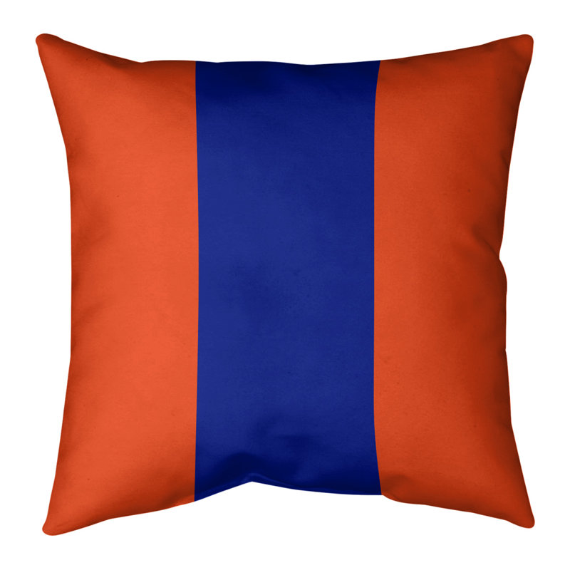  Housse de coussin Football, 14 po x 14 po, Orange/bleu, Polyester filé
