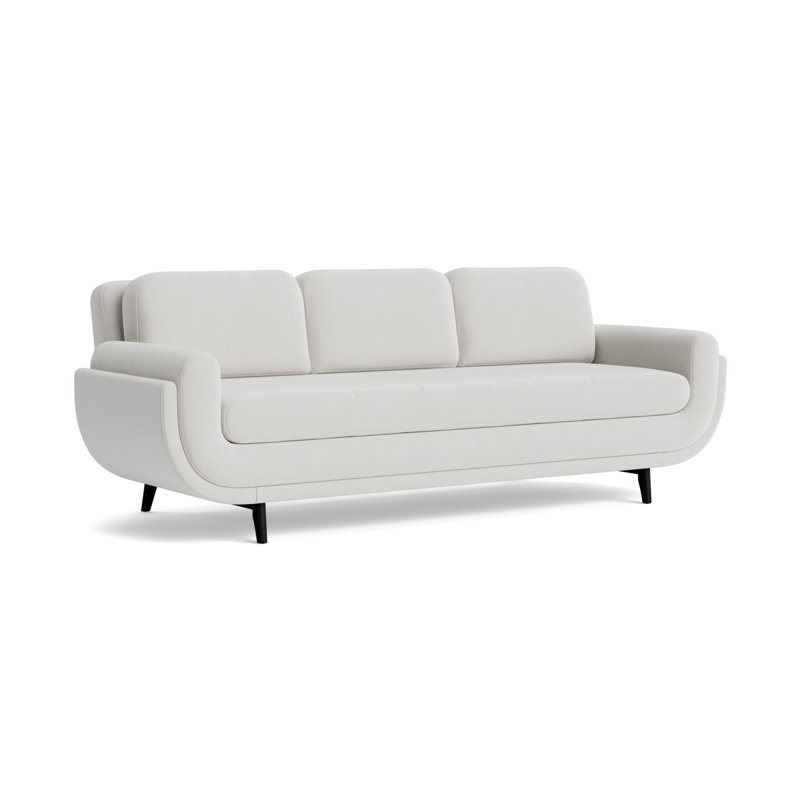 Regatta 100 Sofa, Performance Velvet - Silver, Black