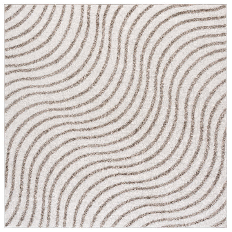 Wave Performance Abstract Indoor Rug, Square 6'7"