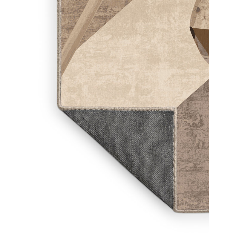 Tapis gris moelleux à motif géométrique moelleux à motif de bonbons Acheson, 3 X 5