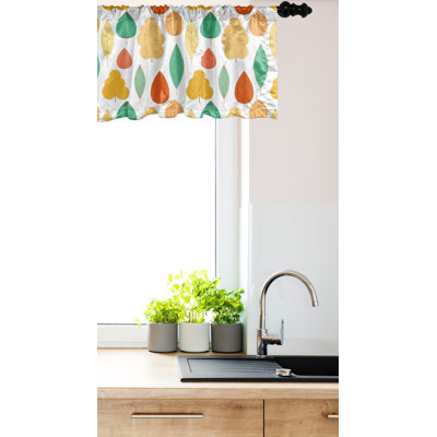 Ambesonne Autumn Valance Pack of 2 Fall Forest Leaves Doodle Multicolor -  val-2_143653_12x54