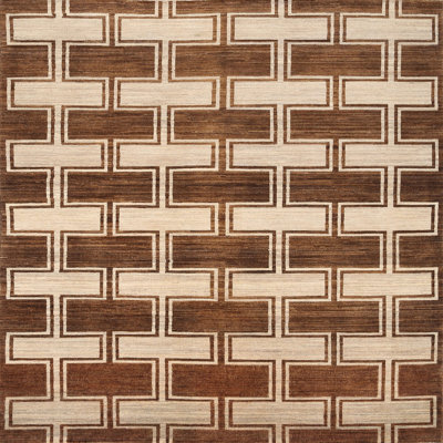 Tapis abstrait vert / brun