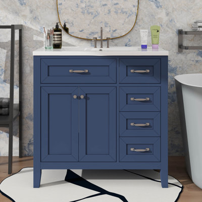Meuble-lavabo simple 36 po avec tiroirs pratiques