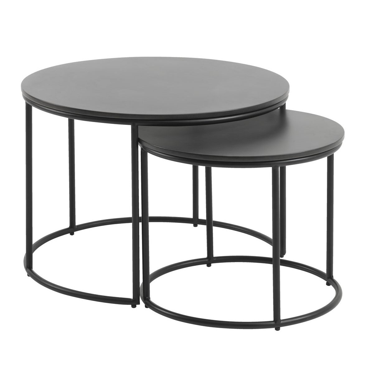DreamPatio Quebec Nesting Coffee Tables, Set of 2, Black | Wayfair