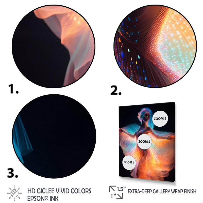 " Iridescent Light Dancer Allure I ", Wrapped Canvas, 20" H x 12" W x 1" D