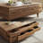 51.2'' Coffee Table Walnut Wood Coffee Table Rectangular Mid Century Modern Coffee Table Large Coffee Table With Storage Drawers Living Room Table
