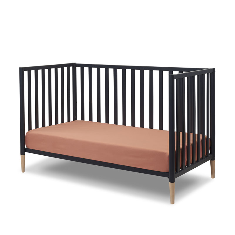 Lit de bébé à hauteur ajustable Mia, Noir/naturel
