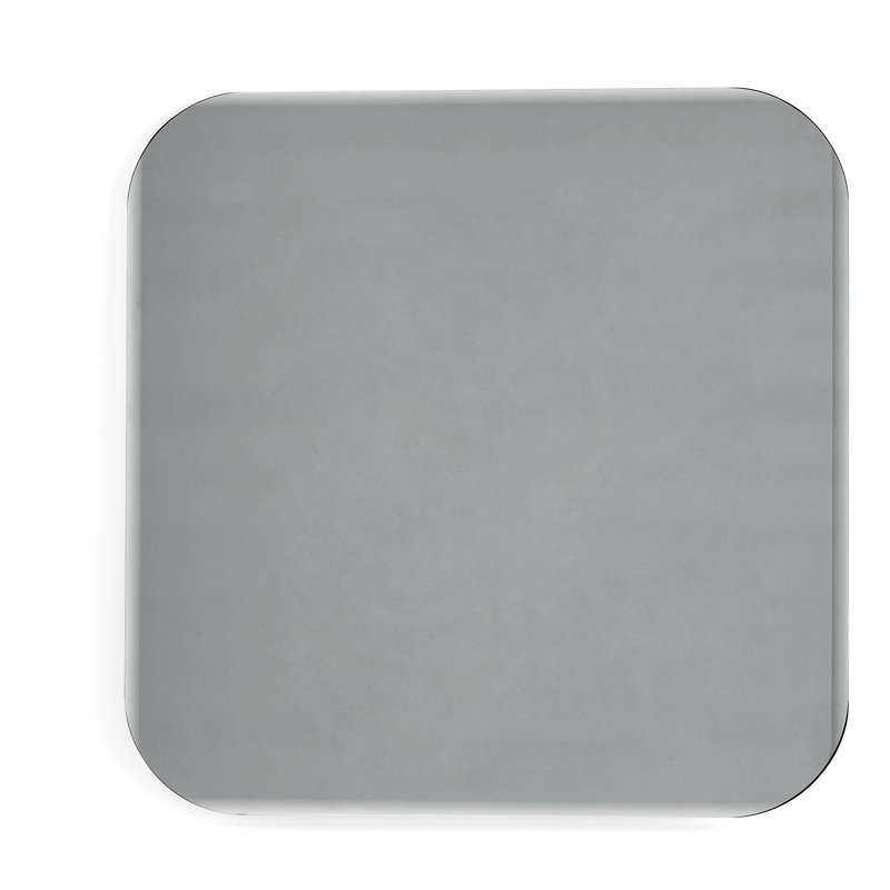 Bevel Frameless Square Mirror, 47.25" x 47.25", Gray
