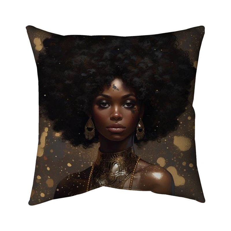Natural Strength Figurative Beauty Throw Pillow – Poly Twill Throw Pillow with Insert, Double-Sided Print, Square 18"