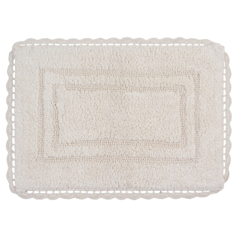 Tapis de bain réversible décontracté 100% coton Casual Elegance Bathmat, Ivoire, l 17 po x L 24 po