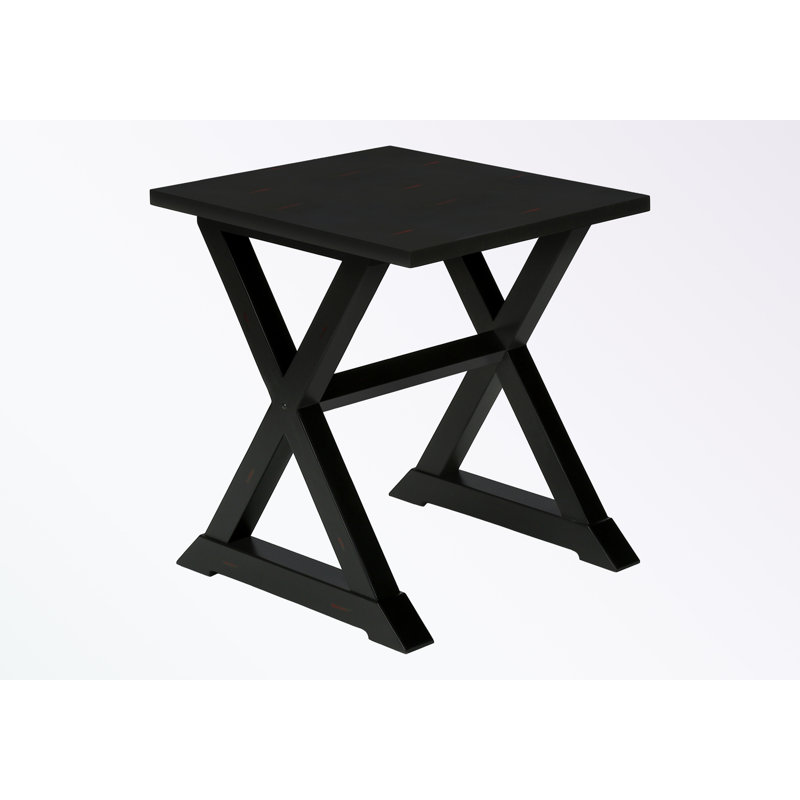 Table de bout carrée avec pieds en bois, Noir, noir, noir, noir