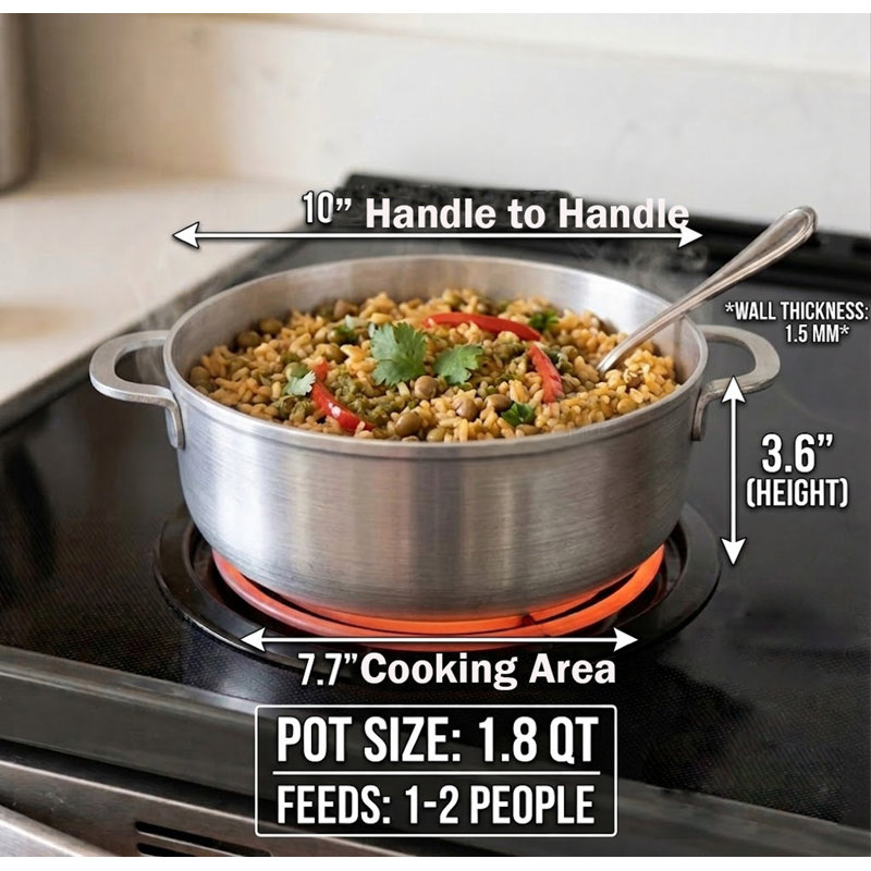 1.8 Qt Aluminum Caldero, #3, 1.8 quarts