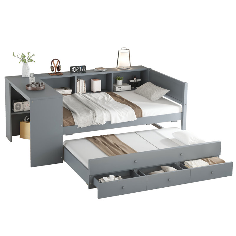 Lit de jour avec couchette, Grey, Full/Double
