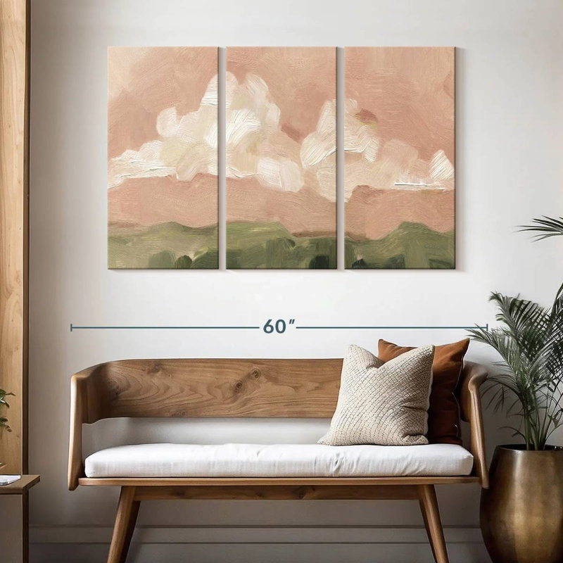 Avery, brume rose, coucher de soleil I, H 24 po x l 38 po
