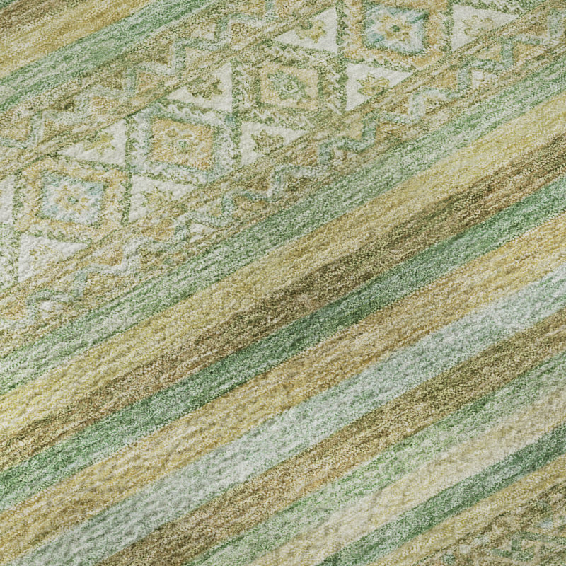 Premium Machine Washable Baford AMF1653 Stripes Rug, Rectangle 3' x 5'