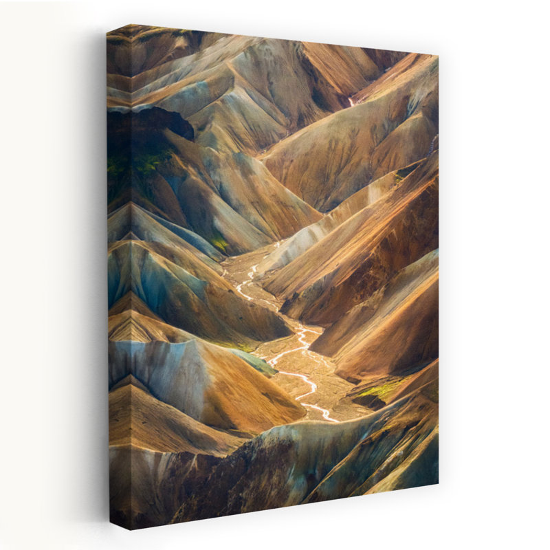 Art mural abstrait contemporain coloré Canyon, H 36 po x l 24 po