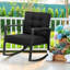 Chaise berçante d'extérieur en rotin avec coussins Conover-691630852