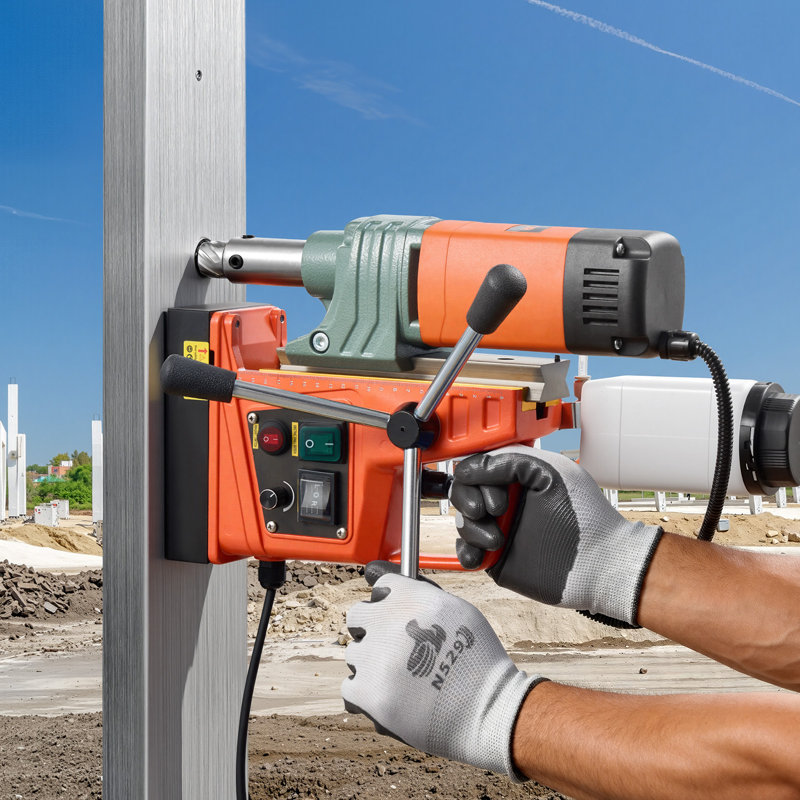 Magnetic Drill, 1450W Motor 2 in Coring Diameter, 2922 lbf Magnetic Force, Portable Electric Mag Drill Press with 6 Coring Bits, Variable Speed, Drilling Machine for Metal Surface, Industrial
