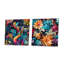 Mayotte - Ensemble de 2 reproductions d'art en métal à motif abstrait botanique-102679707