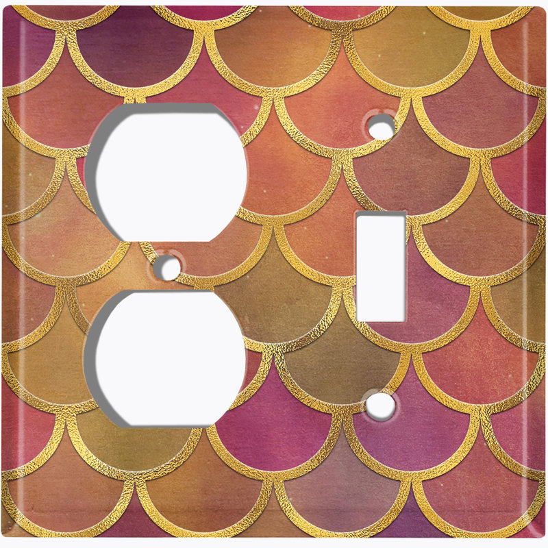 Plaque murale 2 bandes Mermaid, Rose / orange