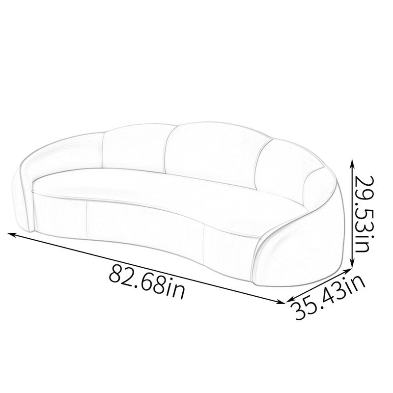 Cream style sofa, 29.53" H x 82.68" W x 35.43" D