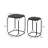 Black Metal Nesting End Table for Living Room Furniture, Mirror Top Nest of Side Tables,Accent Table