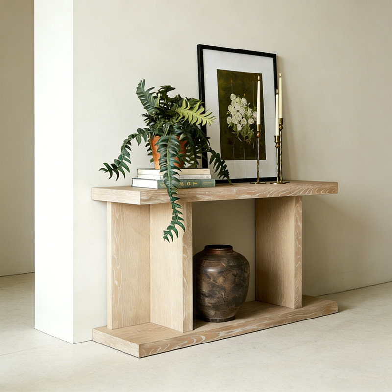 Console rustique minimaliste, H 29,92 po x l 62,99 po x P 13,78 po