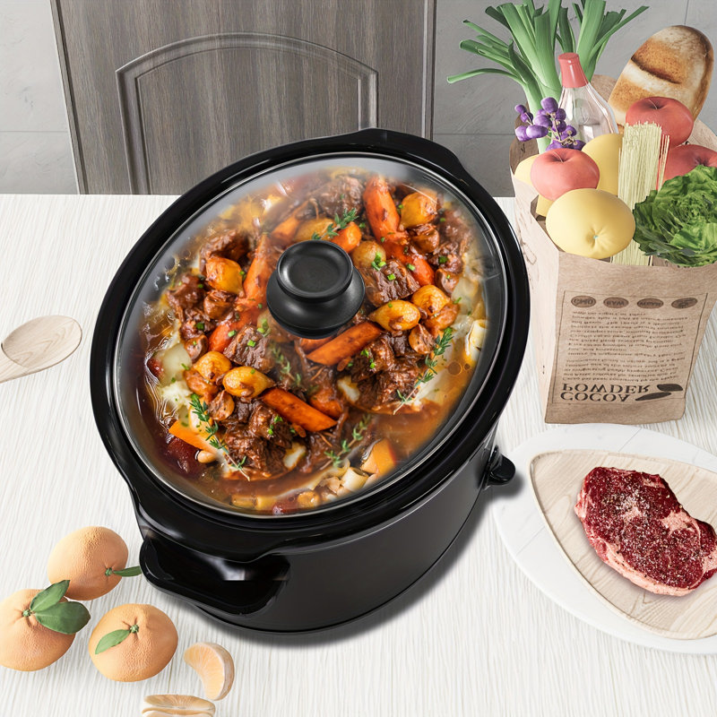 Mijoteuse ovale manuelle 6 pintes HomeCookin, 6 pte, Noir