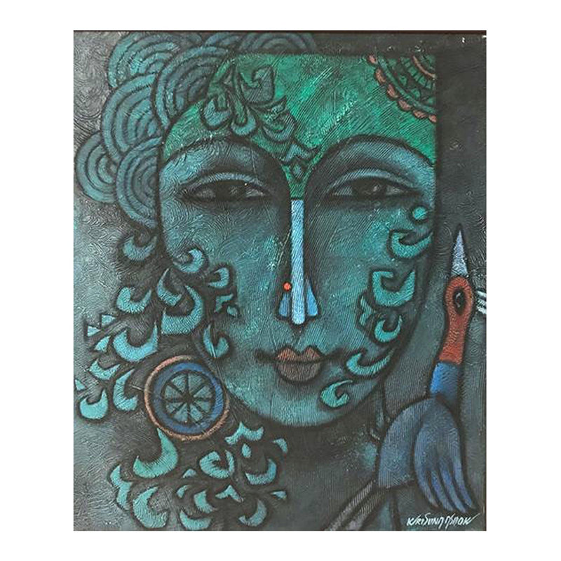 Deity Face Portrait Advaitha | Figurative Art | By Krishna Ashok