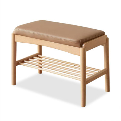Banc brun en similicuir rembourré Burlywood