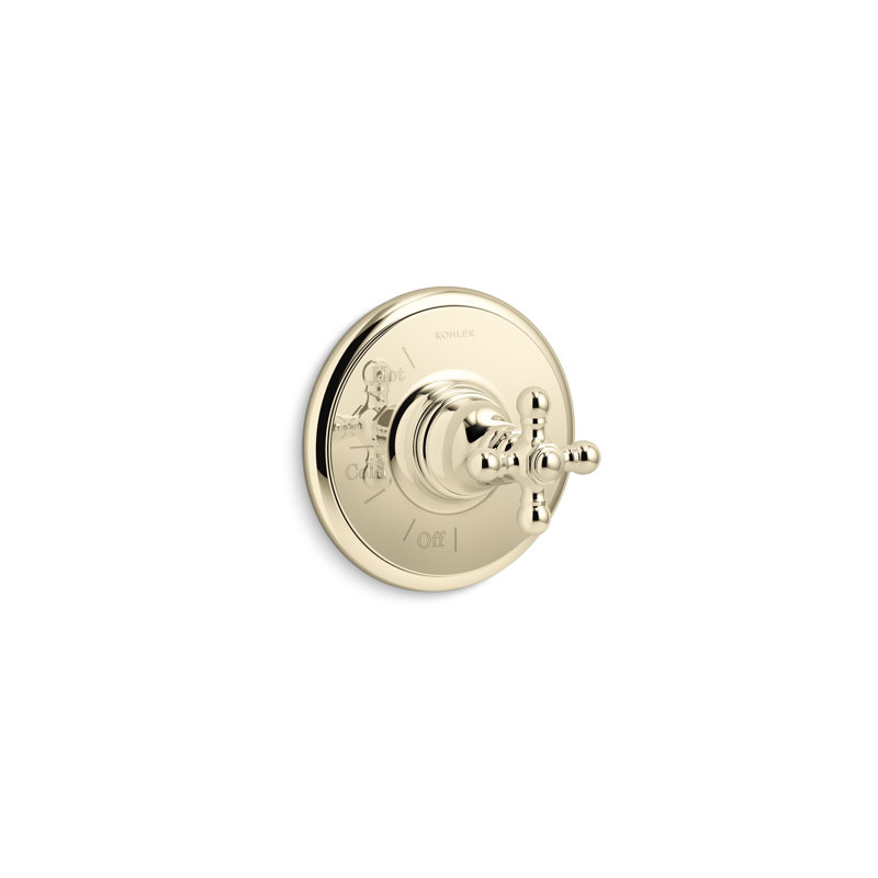 Artifacts® Rite-Temp® Valve Trim with Cross Handle, Gold