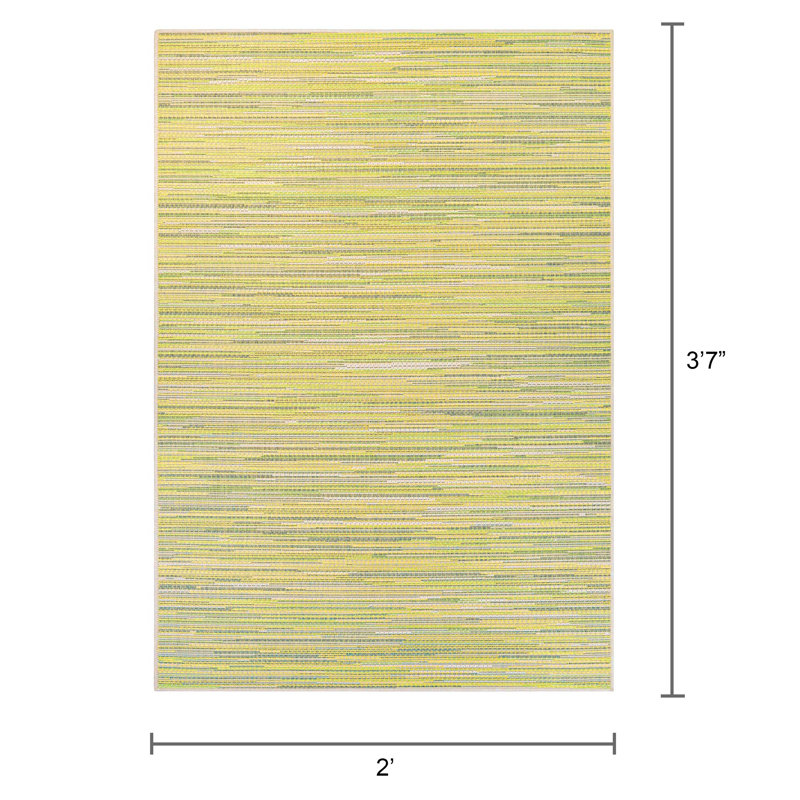 Tapis d'intérieur rayé jaune Garbielle Performance, Rectangle 2 pi x 3 pi 7 po