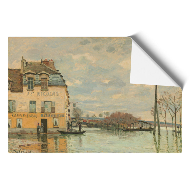 Flood At Port-Marly by Alfred Sisley - No Frame Painting, 42cm H x 59cm W x 0.1cm D