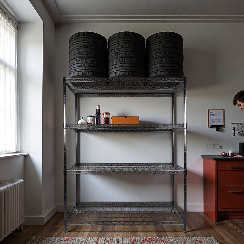 Étagères de rangement robustes en métal avec roulettes l 55,5 po x P 24 po x H 80 po, 4 niveaux réglables, capacité de 2400 lb, étagère de garage, rangement industriel roulant