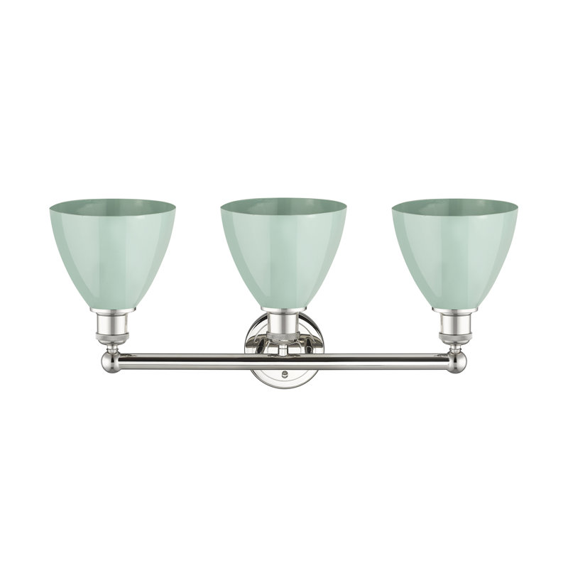 Anglie 3 - Light Dimmable Vanity Light, Seafoam, Polished Nickel