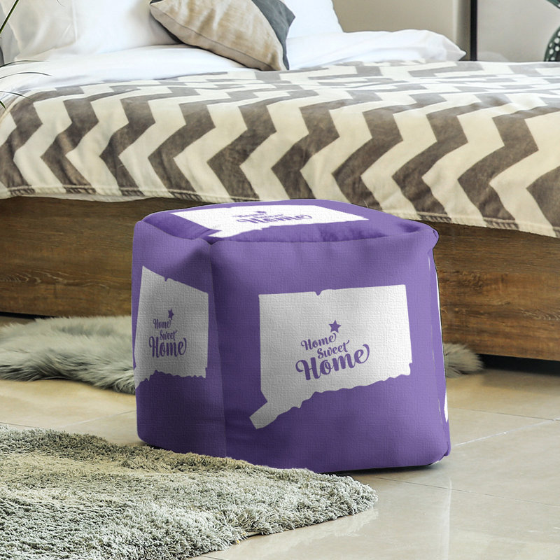 Upholstered Ottoman, Purple