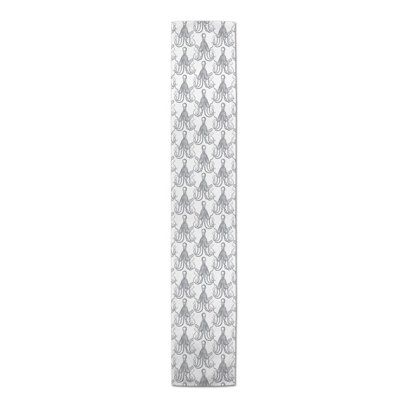 Chemin de table lapin Savarese, Gris, 90 po x 16 po, Animal Print 3