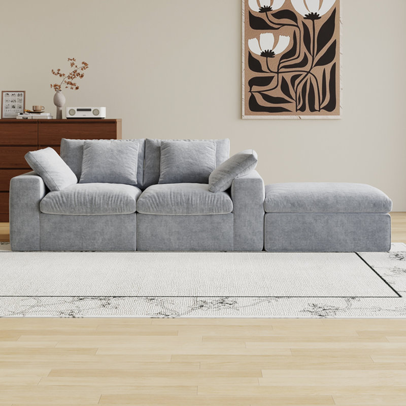 Canapé modulaire modulaire à 3 places, canapé-lit gris confortable pour le salon, canapé avec style minimaliste moderne utilisant une éponge à haute densité 33d