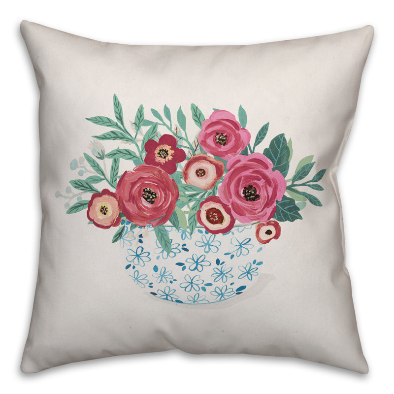 Coussin Flower, H 18 po x l 18 po