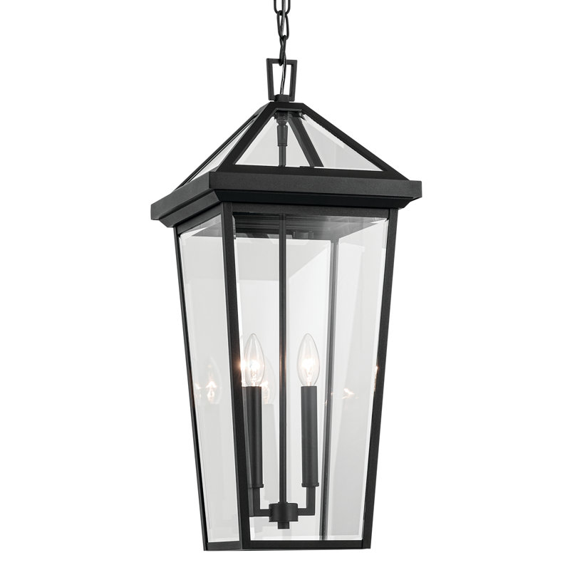 Luminaire suspendu d'extérieur H 29,75 po Kiyono, Noir texturé