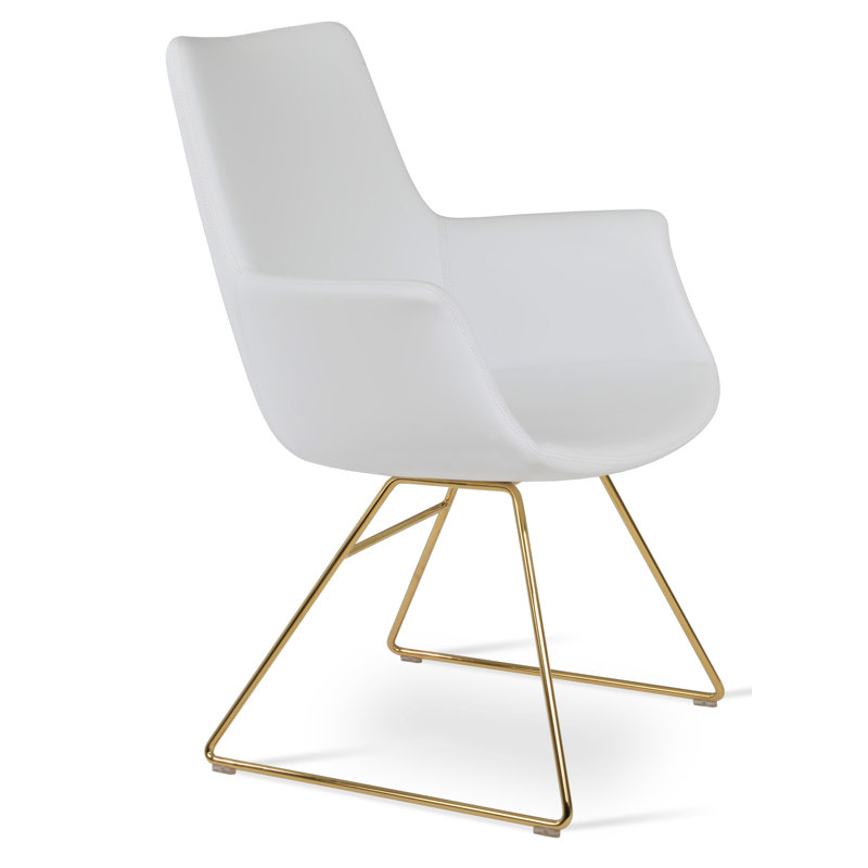 Chaise avec accoudoirs bottegea, Noir, Os